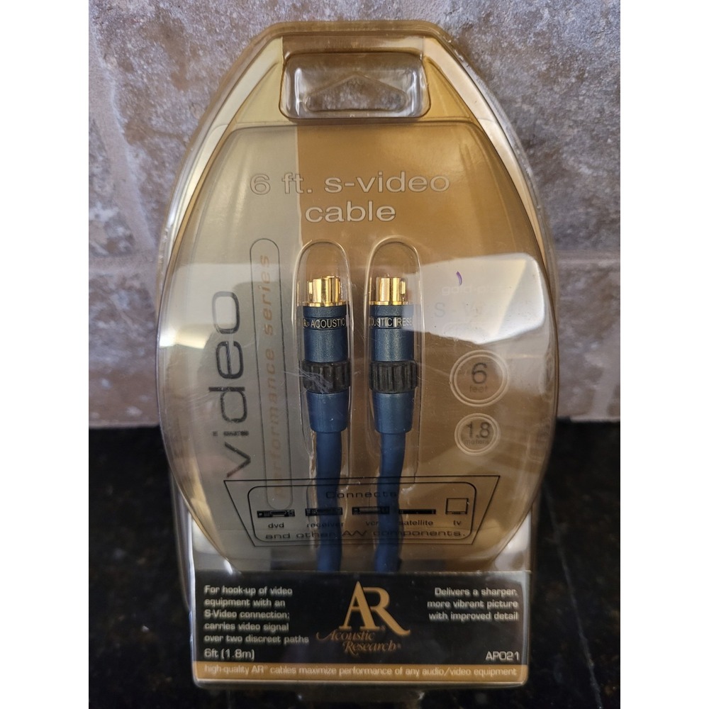 Acoustic Research NEW Gold Plated S-Video Connector Cable AP021 6FT  J020